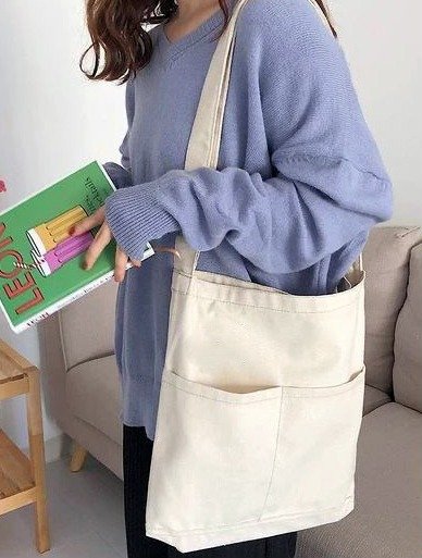 Producto - Tote bag con bolsillo Lienzo