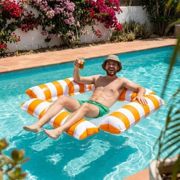 Producto - Sillón Inflable de Agua con Respaldo y Red 100 x 100 cm Colores Surtidos - 1