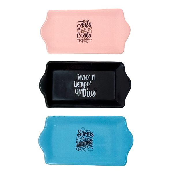 Producto - PROMO Bandeja De Loza A Color De 14 x 27 Cm PACK X2 UNIDADES