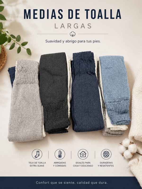 Producto - Medias de toalla largas (Precio por docena) - 1