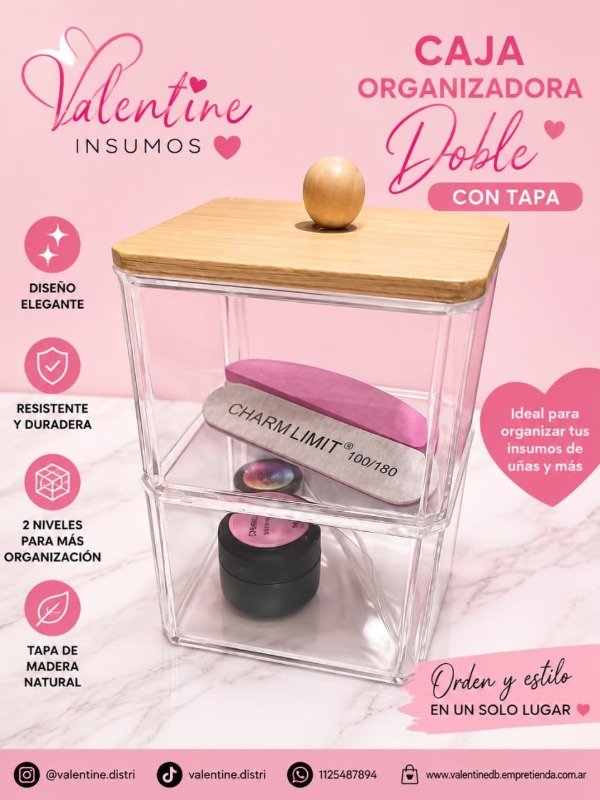 Producto - CAJA ORGANIZADOR DOBLE CON TAPA