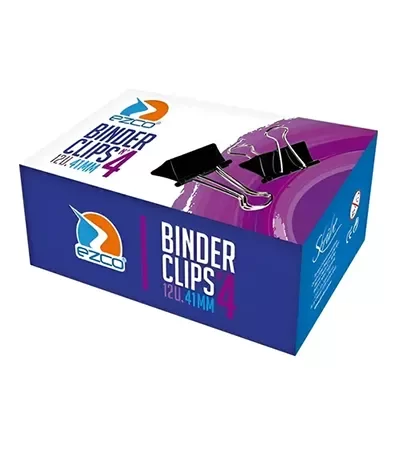 Producto - broches clips binder negro Ezco 41 mm x docena
