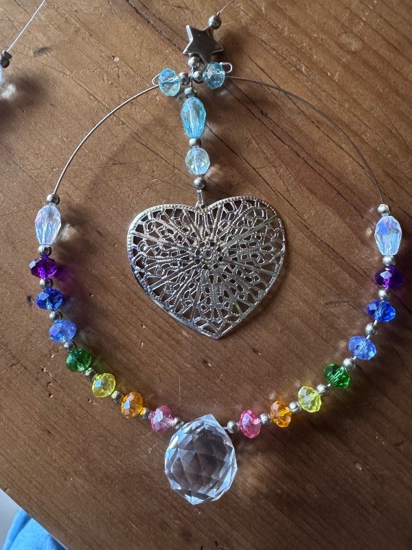 Producto - Atrapasol 7 chakras puro cristal con corazón