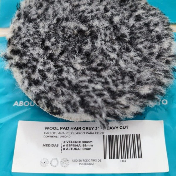 Producto - Pad Cordero Pelo Largo Gris 3  Heavy Cut Pro Tools P316