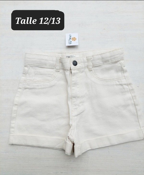Short gabardina HyM talle 12/13 blanco
