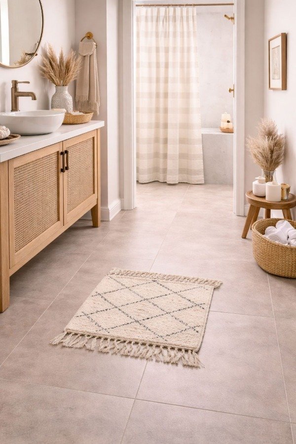 Producto - Alfombra tejida rombo 60x40