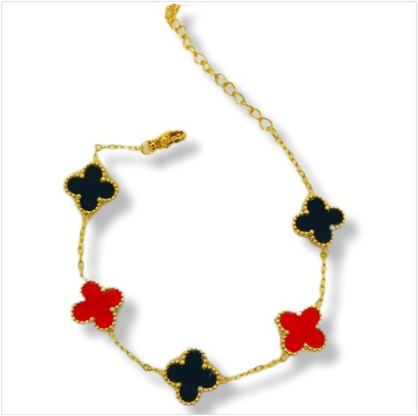 Producto - Pulsera trébol roja y negro