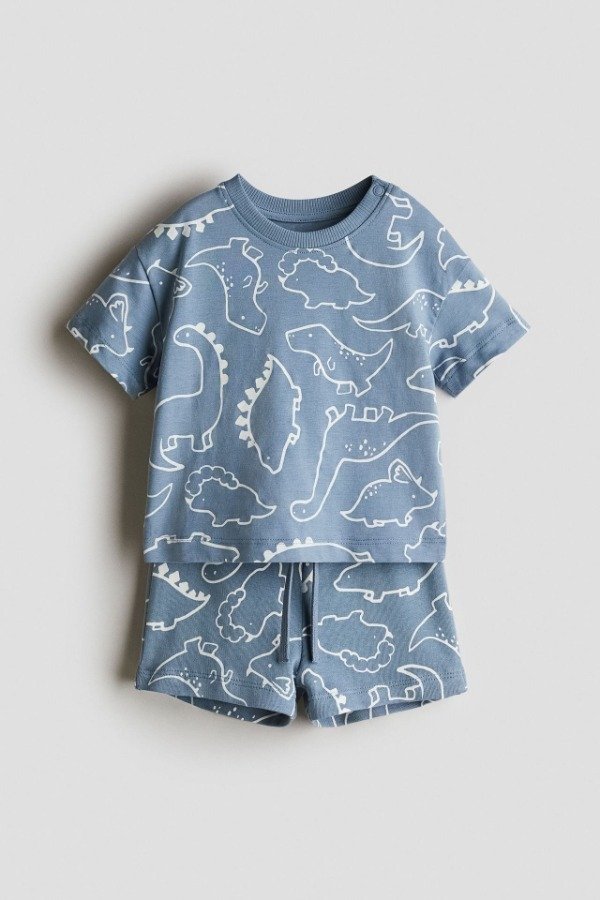 Producto - HyM Set remera y short dinos azul
