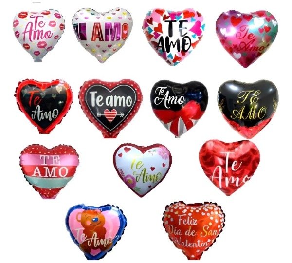 Producto - 10 globos Corazon Te amo surtidos