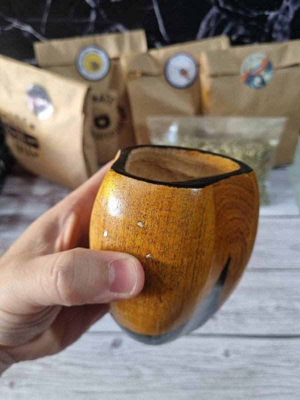 Producto - Mate Ranchero Original de Madera Laqueada. Pintado a Mano en Negro - 7