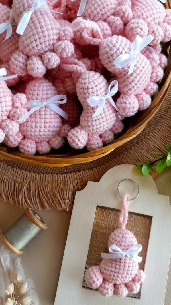 Producto - Piecitos de Hilo en Rosa Pastel, Souvenir (Pack de 10 unidades)