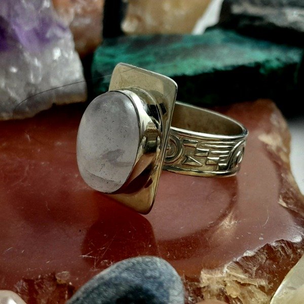 Producto - Anillo de alpaca con Cuarzo blanco - 0