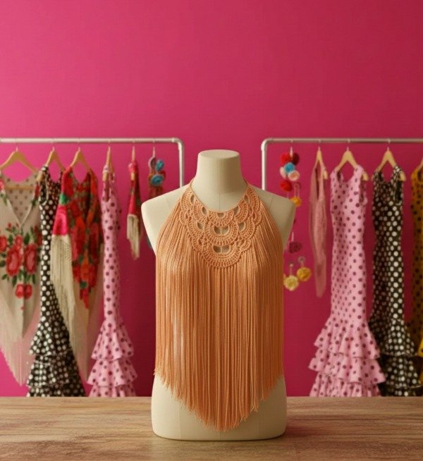 Producto - Collar De Flecos De Seda XL Cobre