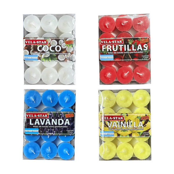 Producto - VELAS DE NOCHE PERFUMADAS VELA-STAR x12u