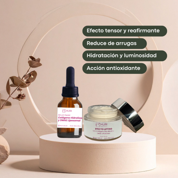 Producto - Combo Crema + Sérum con Acido hialurónico y DMAE Liposomal