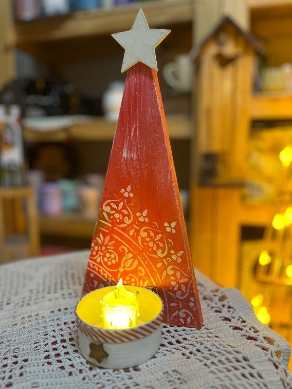 Producto - Porta vela mandala roja !