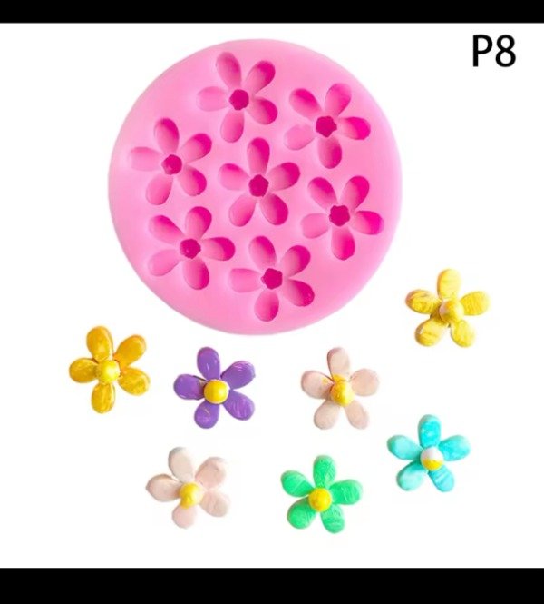 Producto - Molde de silicona 7 flores lisas