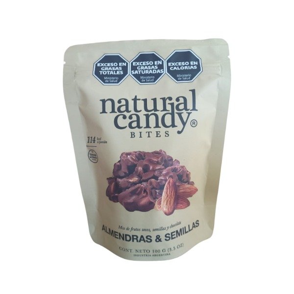 Producto - BITES NATURAL CANDY ALMEN Y SEMI CON CHOCO X 100GRS