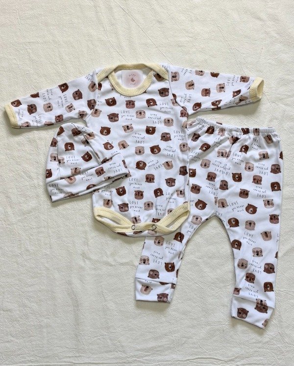 Producto - Ajuar 3 piezas Ositos Crema