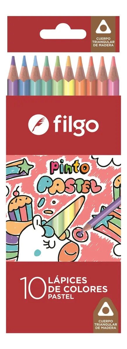 Producto - Lapices de Color Filgo X 10 Largos Pastel PN 401 E10 - 1