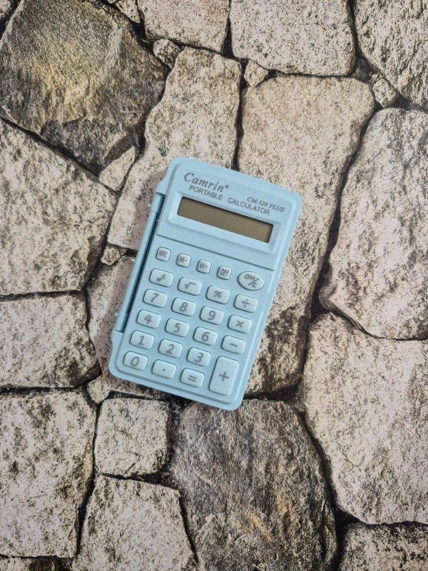 Producto - Calculadora de bolsillo celeste