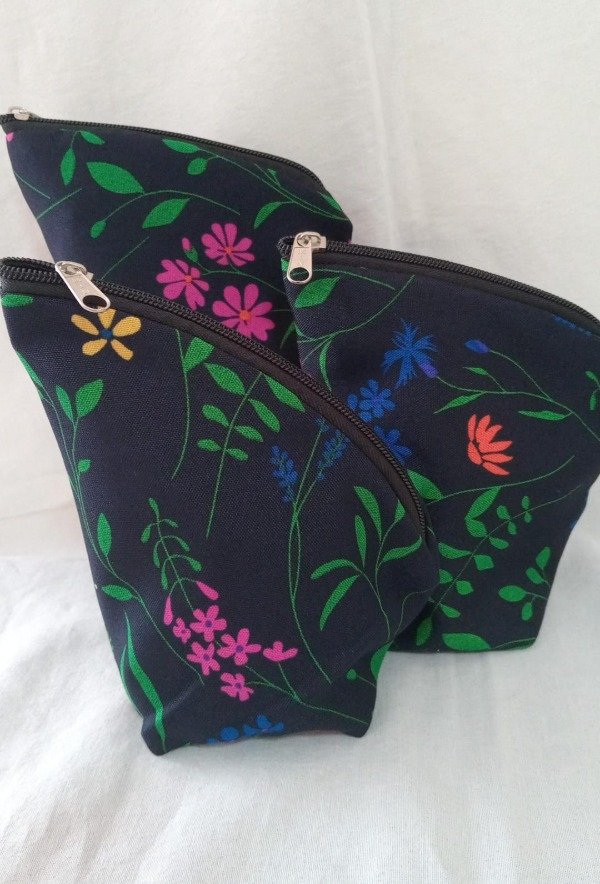 Producto - Estuche/Set  Yerba -Azucar - x3 piezas - Negro con Flores