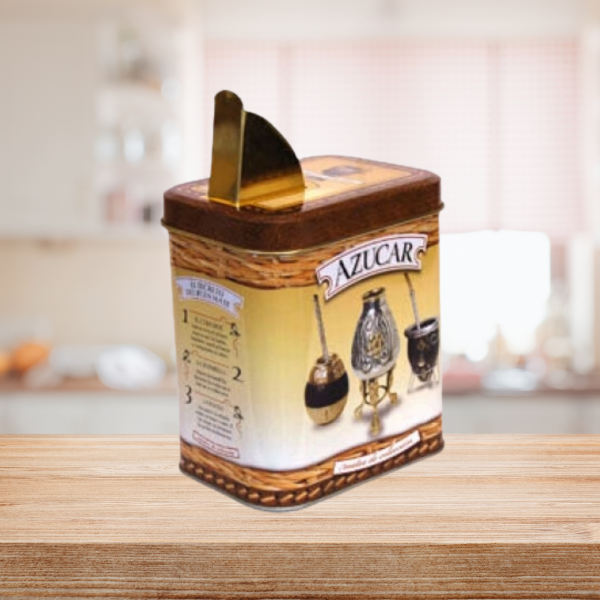 Producto - Lata de azúcar rectangular baja "Mates de Colección"