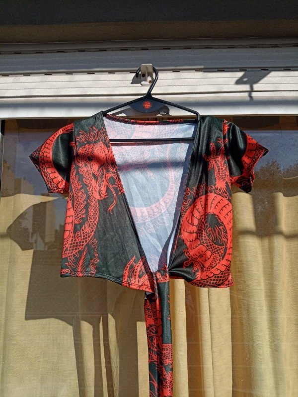 Producto - Wrap top dragones - talle XS