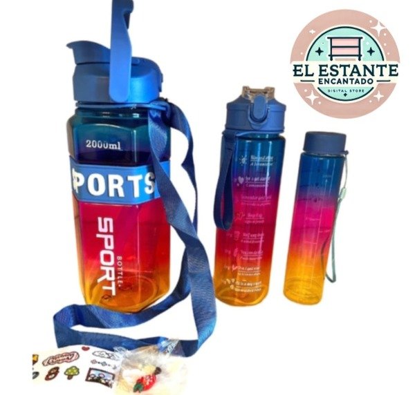 Producto - Botella 3 en 1 motivacional sport + stikers
