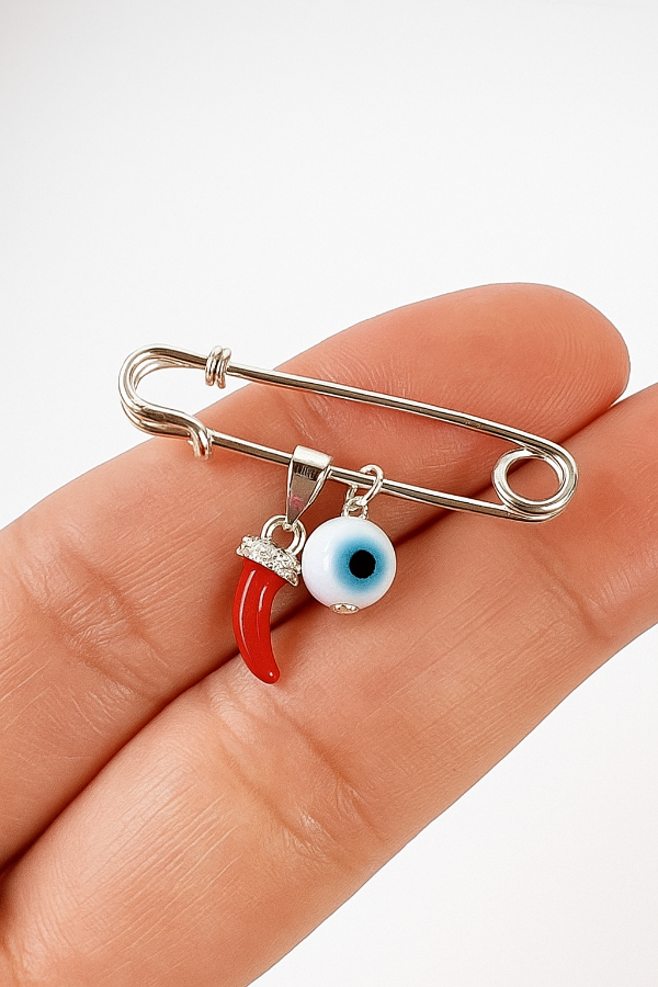 Producto - Dije alfiler de gancho con amuletos de protección (3cm)