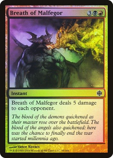 Producto - Breath of Malfegor Foil  Alara Reborn