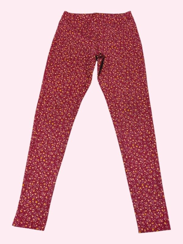 Producto - Calza gruesa color ladrillo con flores Zara 9/10 años