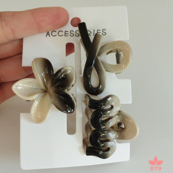 Producto - SET TRIPLE BROCHE MARRON / BEIGE DEGRADE