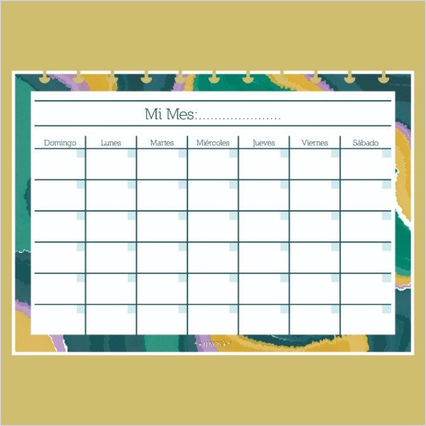 Producto - Planner Mensual Horizontal (x 12 meses) A5