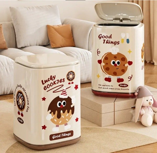 Producto - Cesto con tapa a presión y ruedas