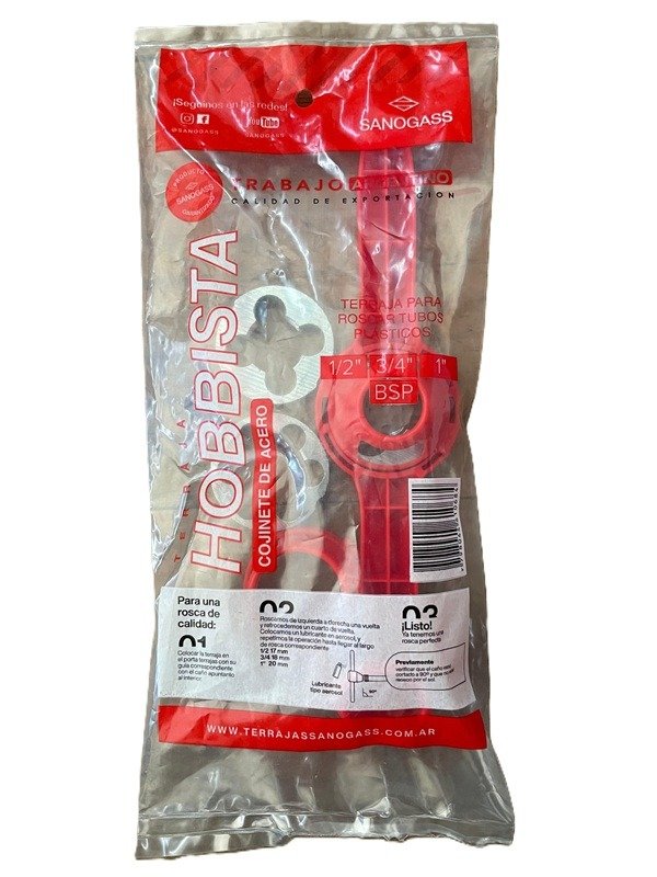 Producto - Terraja Hobbista Sanogass P/ Roscar 1/2 - 3/4 - 1