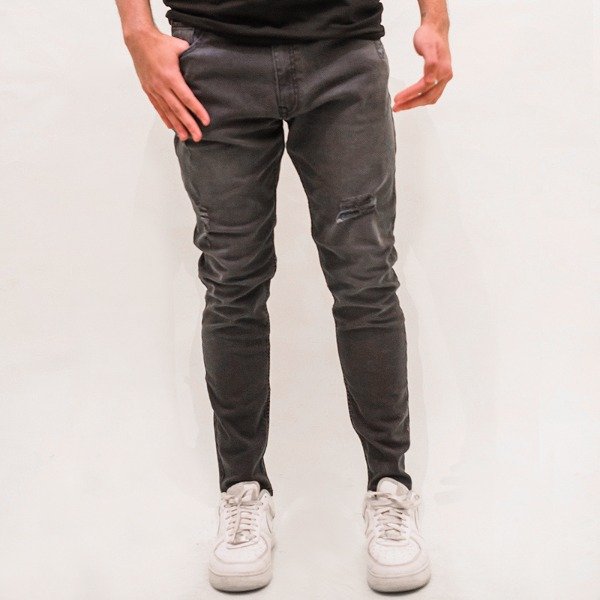 Producto - Pantalon Jean Negro Tajo