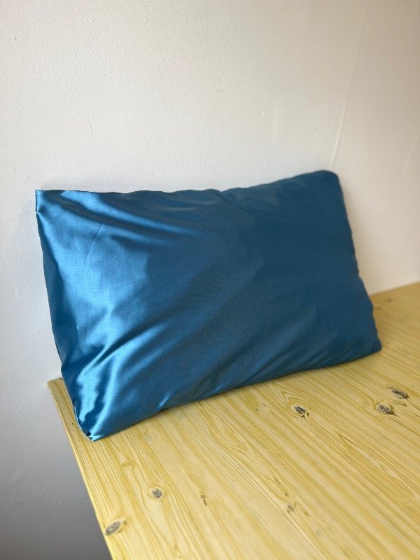 Producto - Funda satén almohada azul aero - 0