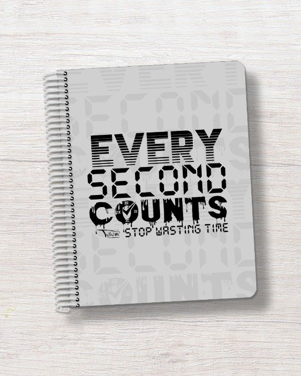 Producto - Cuaderno N3 rayado tapa rígida plástica 100h dis. every second counts