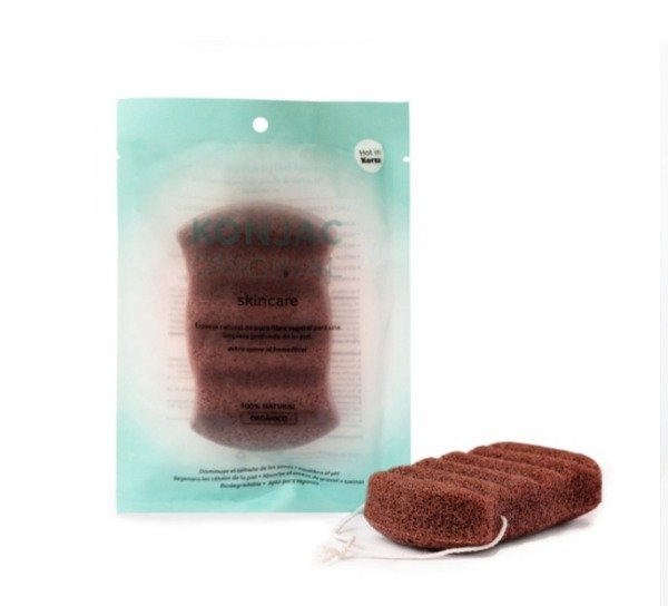 Producto - Esponja Corporal  Konjac con Fina Arcilla Roja Francesa Natural