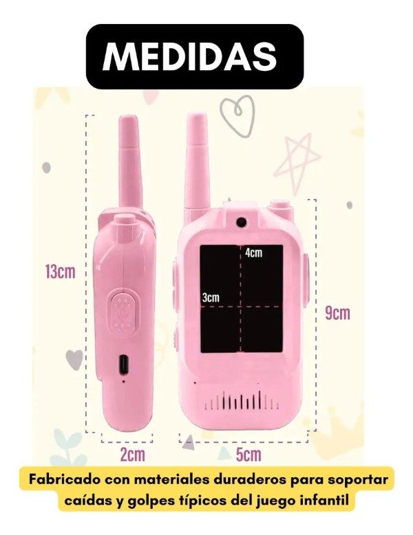 Producto - SQ-XJ05 WALKIE-TALKIES CON VIDEO 2 POR CAJA CELESTE X1 ROSA X1 - 2
