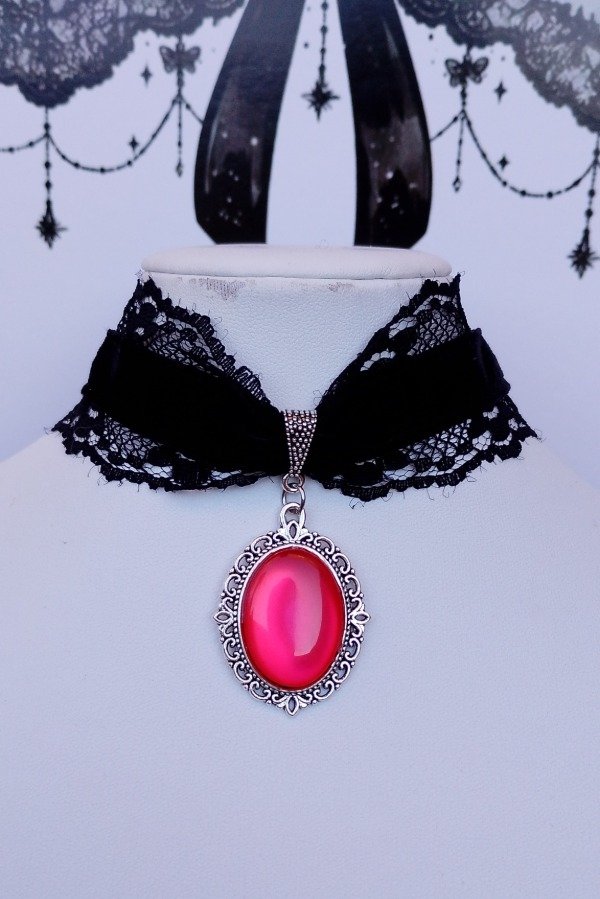 Producto - Choker Camafeo (2 rojo y 2 negro)