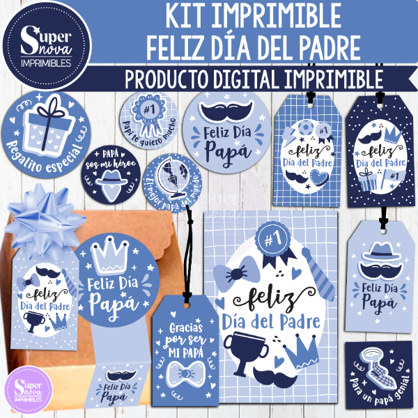 Producto - KIT IMPRIMIBLE FELIZ DÍA DEL PADRE