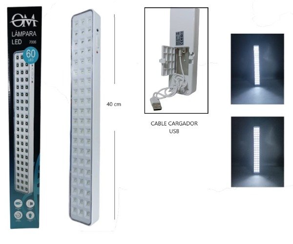 Producto - Luz de Emergencia 60 Led OM-7006M (Carga USB)