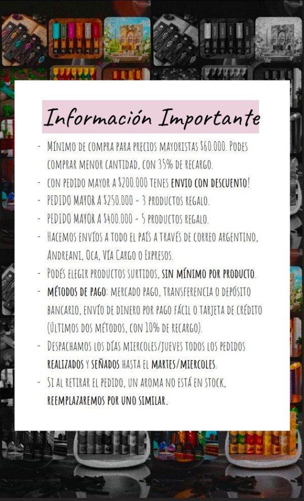 Producto - Información Importante