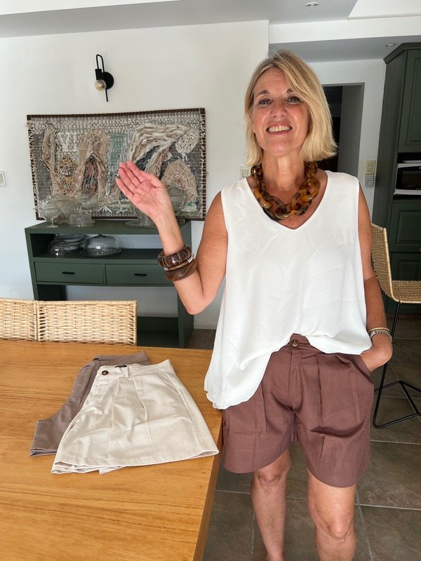 Producto - Short lino pliegues