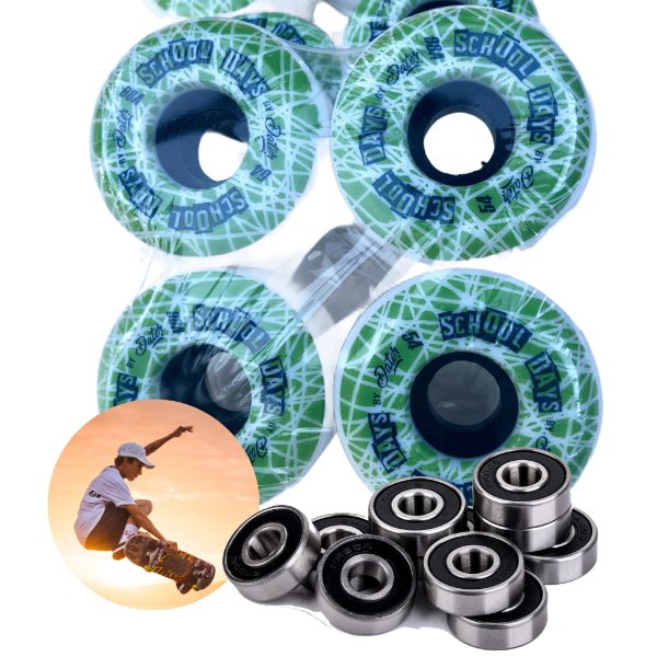 Producto - Ruedas Skate Dater School Days 54mm 98a + Rulemanes Abec 9 ENVIO GRATIS