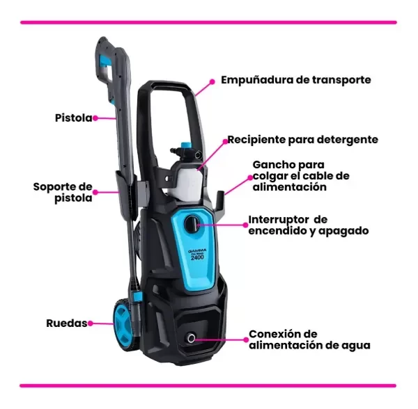 Producto - Hidrolavadora Master Wash 2400 1900w 6 Lts Gamma - 1
