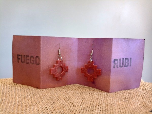 Producto - Aros Chakana Arenisca Roja