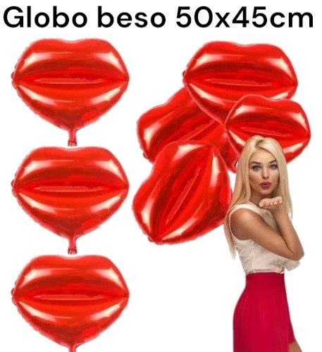 Producto - Globo beso mujer sexy 50 cm rojo